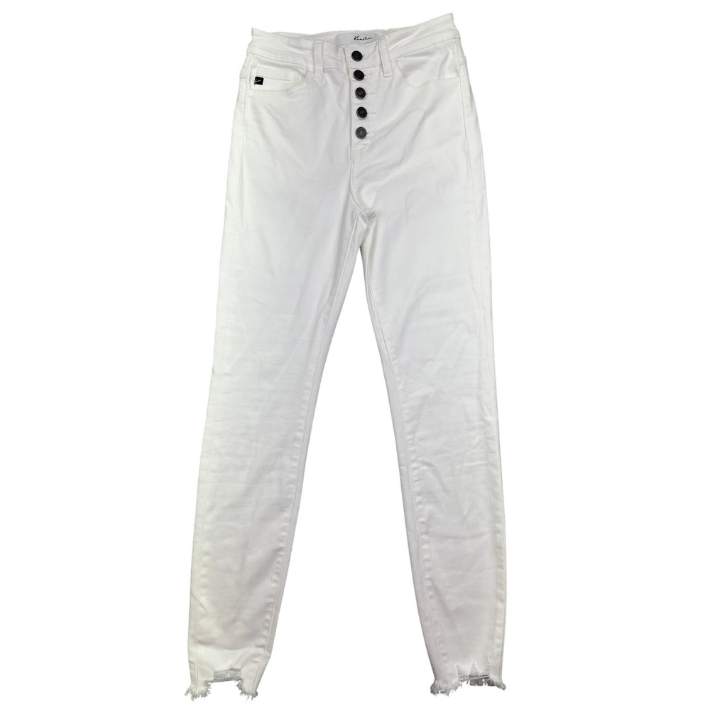 KanCan Gayle High Rise Super Skinny Button Fly Jeans White Sz 3/25‎ Boho NWT